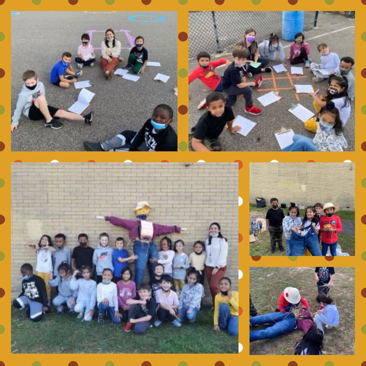 Ms. Giulietti’s class worked together to create this amazing scarecrow!  <a href="/TamAlcalde/">Tammy Alcalde</a> <a href="/Mr_Comiskey/">Mr. Comiskey</a> #onedeerpark