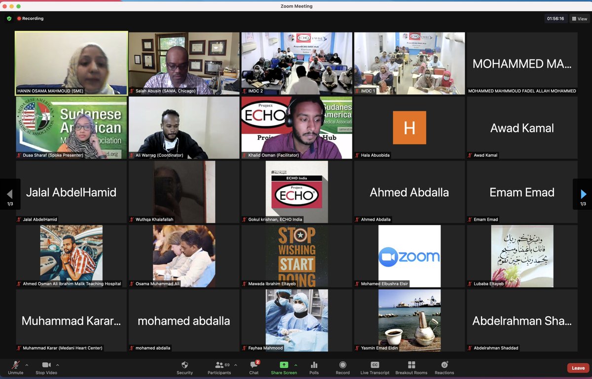 SudAmeriMedAsn's tweet photo. #frontlineecho
@IMDC_sd
today's talk was Tachycardias by SME, Dr. Salah Abusin, Cardiologist, Chicago, USA; the pretest was answered by Dr. Hanin Osama, Cardiologist, Shaab Teaching Hospital, Khartoum, Sudan https://t.co/GuD1P2QfVK
