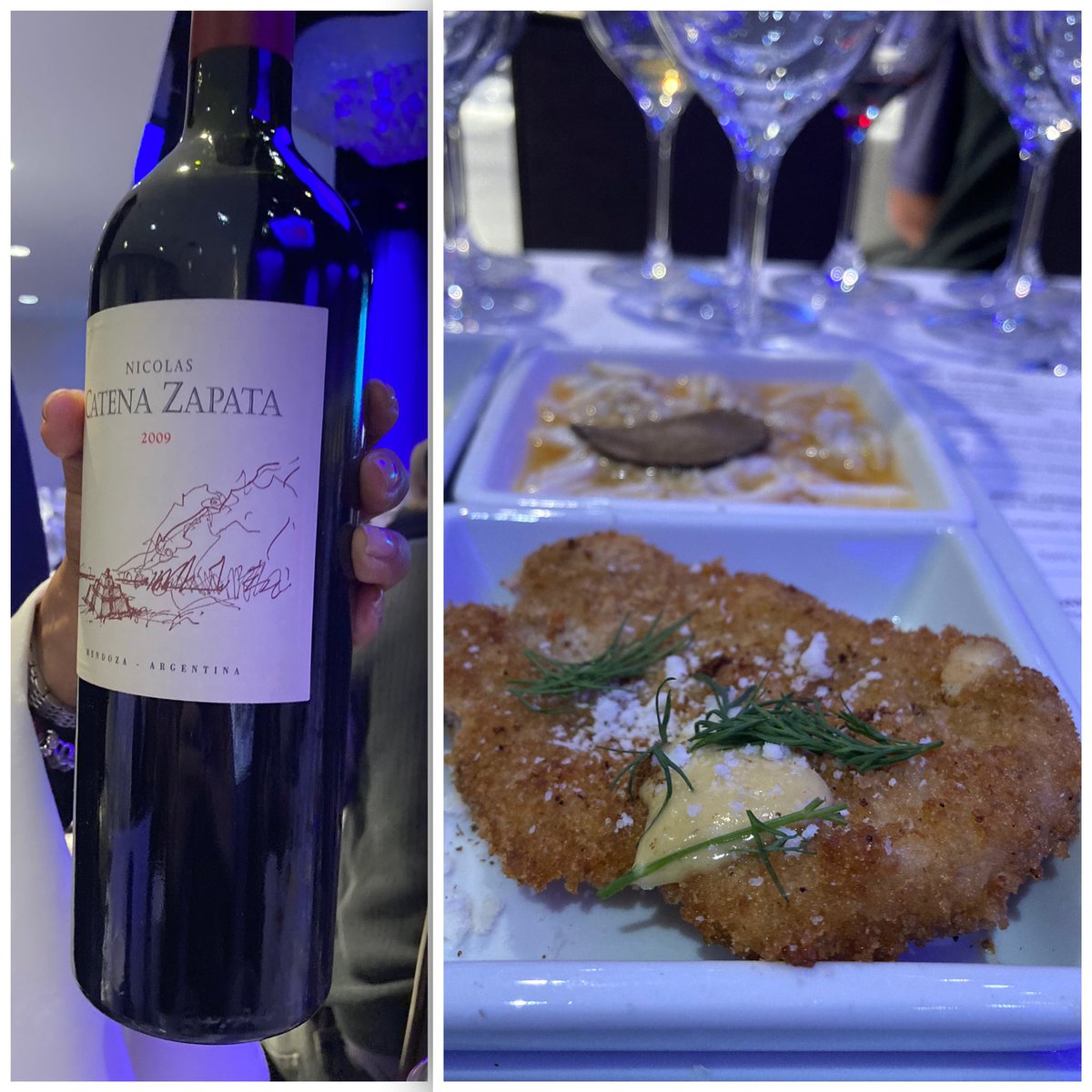 #nywe2021 <a href="/dhmeyer/">Danny Meyer</a> #foodpoet says about #Malbec at the <a href="/WineSpectator/">Wine Spectator</a> wine pairing for his Pork Milanese “I’m definitely going with the Malbec (#nicolascatenazapata) on this one the sweetness and the tannin…tannin and fat good pick Tom!” (<a href="/trmatthews/">Thomas Matthews</a>)@catenamalbec @jmolesworth1