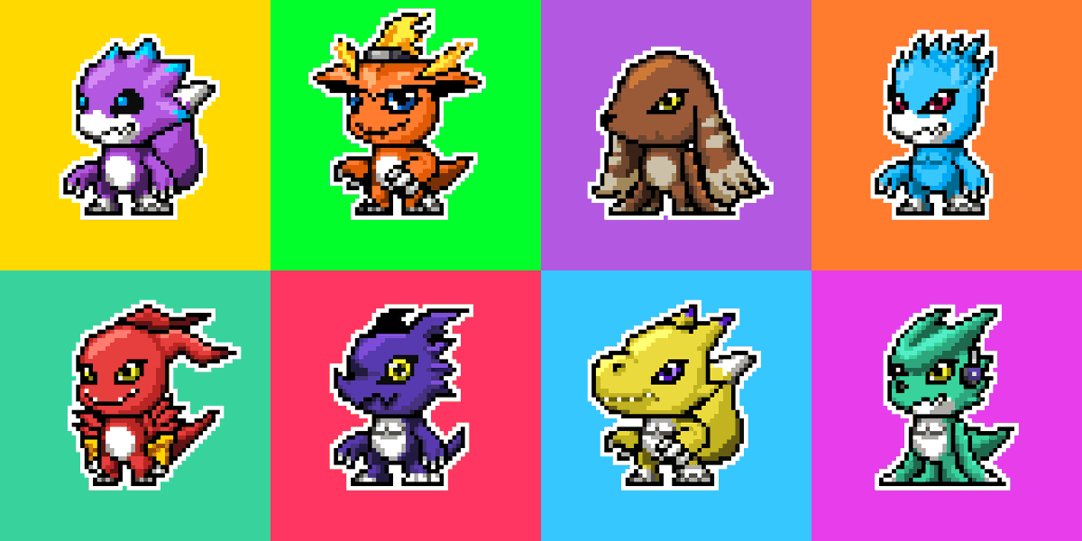 AderekArt's tweet photo. I've always imagined a Digimon generator, in the style of games like Mortal Kombat Armageddon, Code Vein and Dragon Ball XenoVerse
#pixelart #digimon #fangane #oc #generativeart #fanart https://t.co/dNYGMK03yL