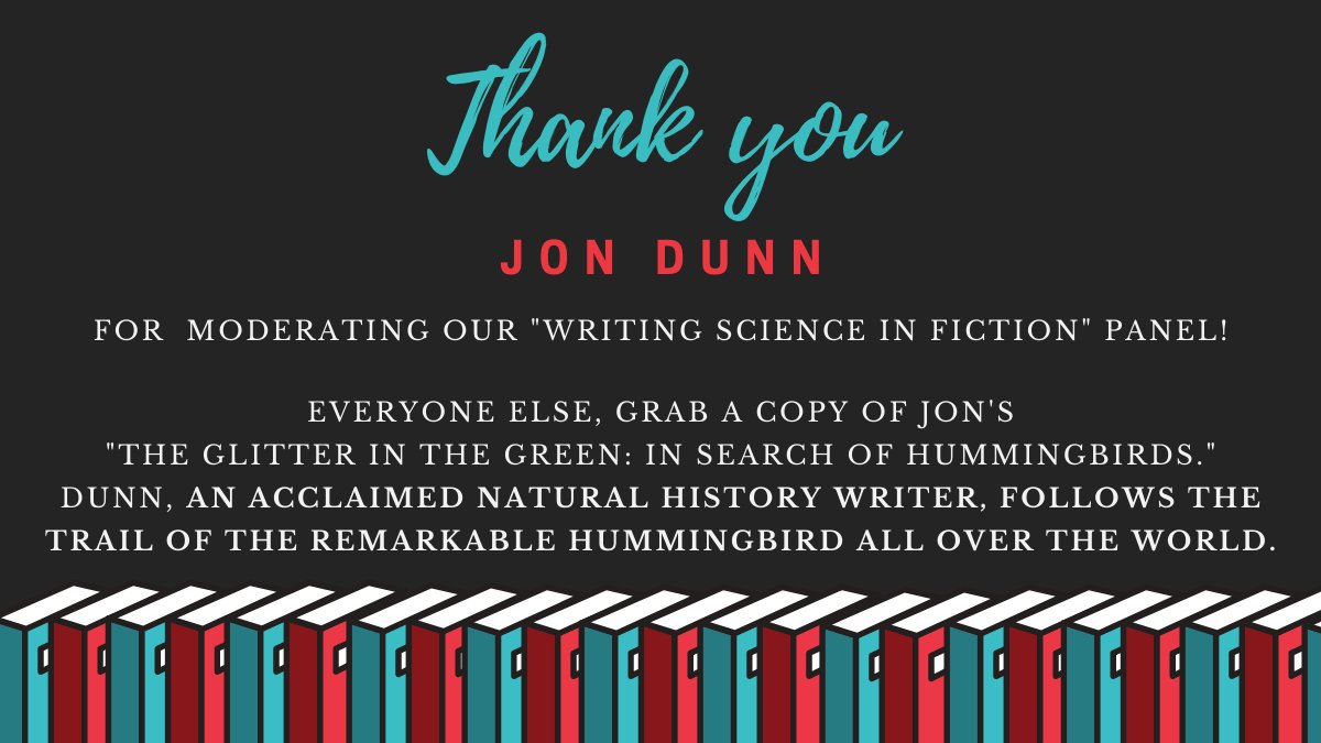 SalemLitFest's tweet photo. Thank you to @dunnjons for moderating our "Writing Science in Fiction" panel at last month's #salemlitfest2021. Everyone else, grab a copy of Jon's "The Glitter in the Green" @wickedgoodbooks. https://t.co/49IMSAN9Gi