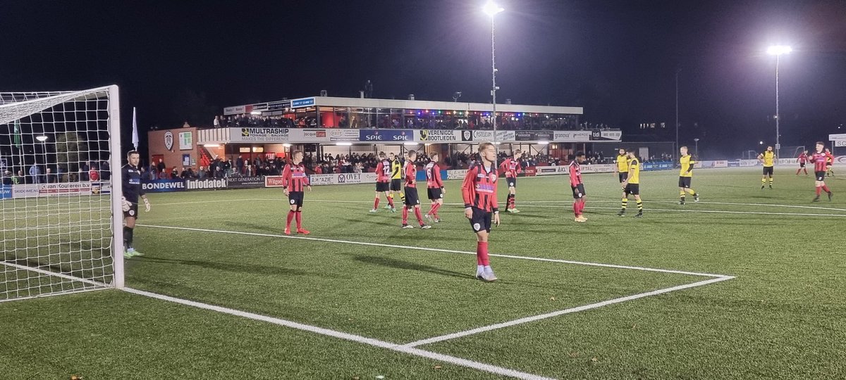 AnFlanders's tweet photo. Terneuzen v Philippine in 🇳🇱 . A Zeeuws Derby with around 400 fans.  Missed the pyro and fireworks being thrown around before kick-off. Fantastic facilties and sausage rolls at the "Flying Dutchman Stadium" @vvterneuzen @VVPhilippine #groundhopping https://t.co/nIIDA5ajlv