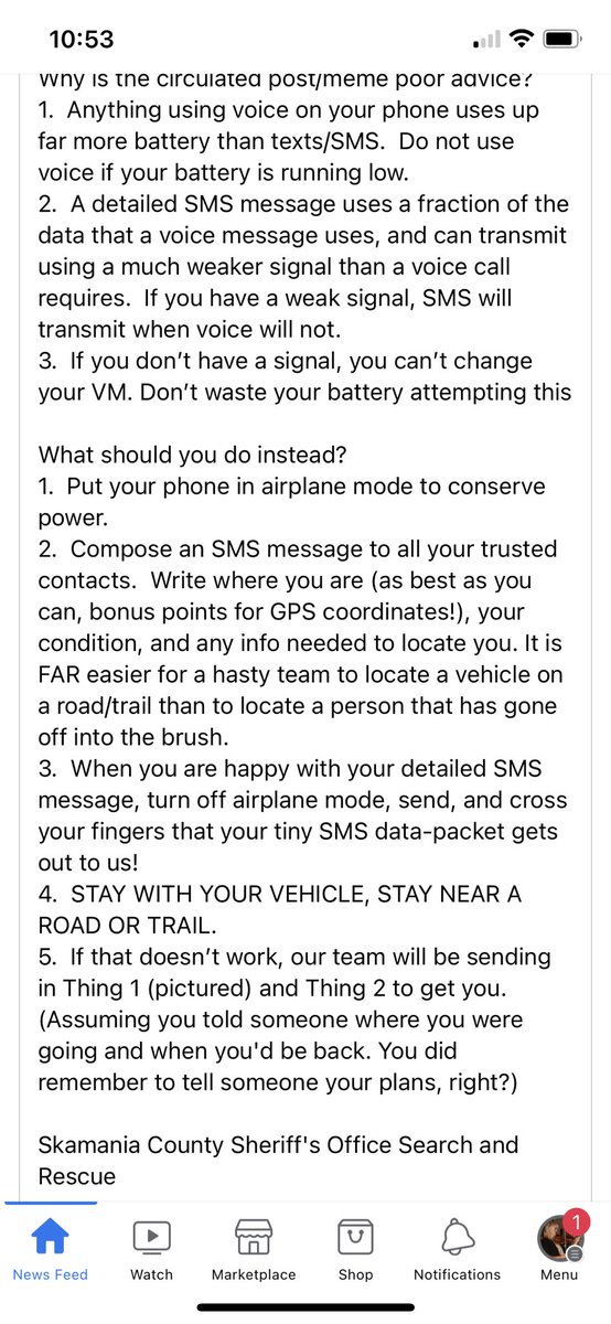 Better advice from Skamania County Search &amp; Rescue. Please share #searchandrescue #hiking #outdoors