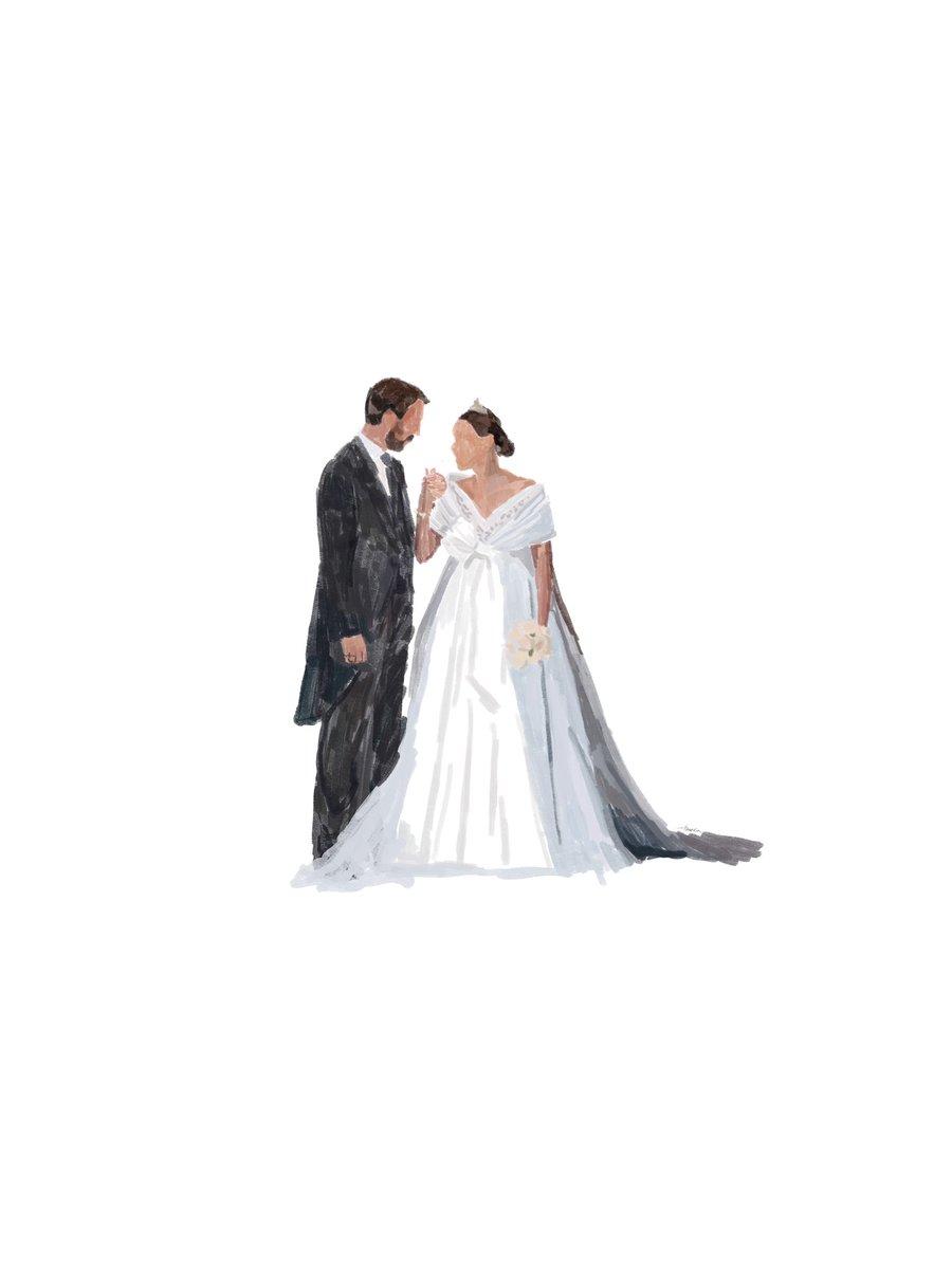 IamNOYES's tweet photo. A Royal wedding in #athens. Congratulations to Prince Philippos and Princess Nina of #greece and Denmark on their wedding. Brush: Acrylic on canvas App: @procreate #wedding#royals #royalwedding #greeceroyalfamily #weddingdress #weddinginspiration #ninaflohr #princessnina https://t.co/8hUP6MpTEG