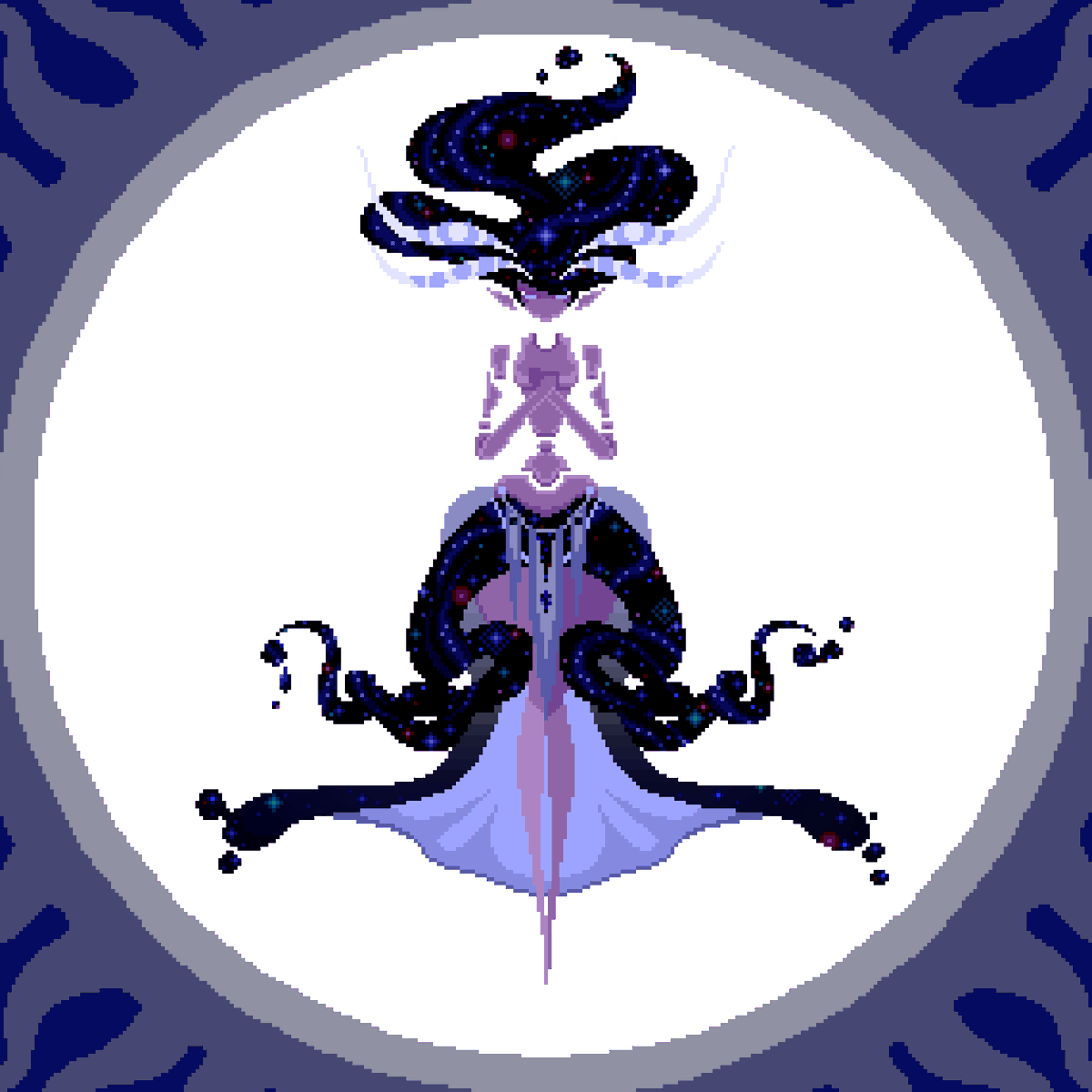 theoddbones's tweet photo. The Night mother. 
Another one I started forever ago, kept the basic shapes and changed everything else. 
#pixelart #ドット絵 #OC https://t.co/9cweKzCWW5