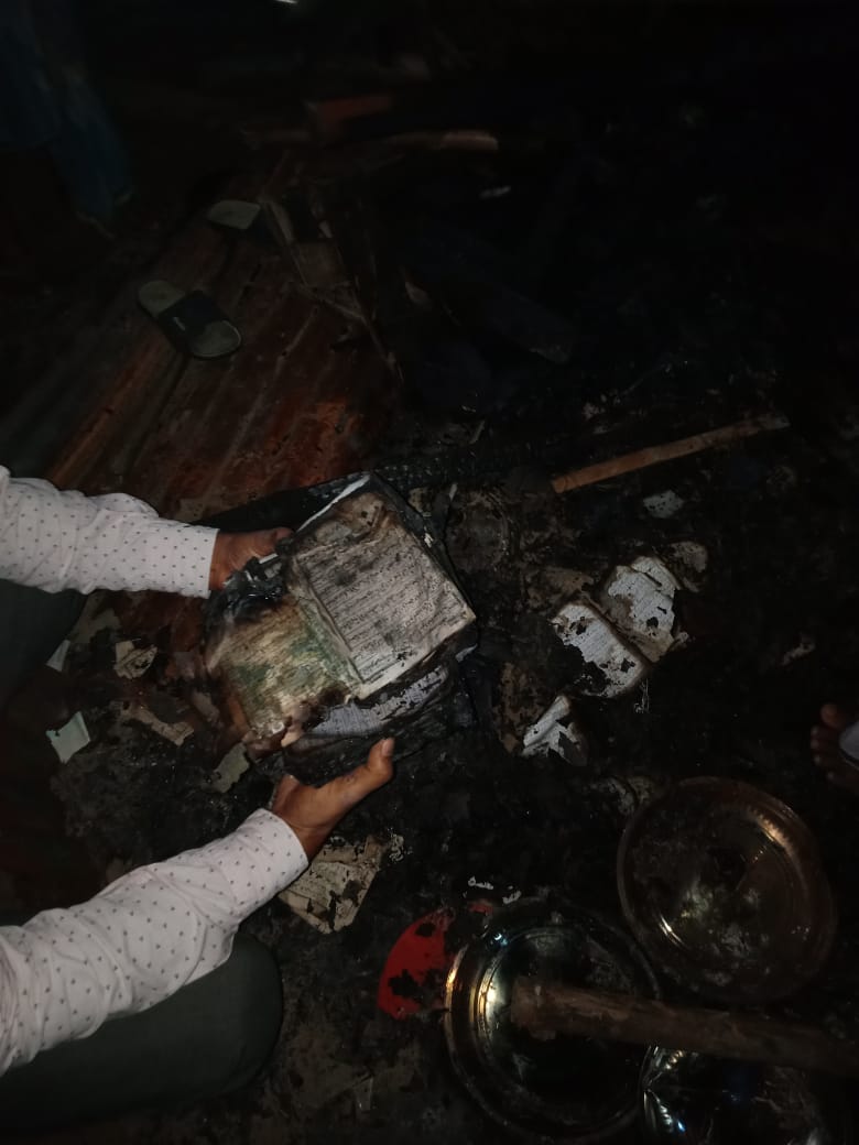 Ami_Jongi's tweet photo. Yesterday night, Pal bazar mosque in Tripura was burnt down by Hindu Extremists. No one was able to visit the affected site. Today somehow few locals took these visuals.

#Stop_Communal_Attack 
#StopAttackingTripuraMuslims https://t.co/d7XHrwp9qT
