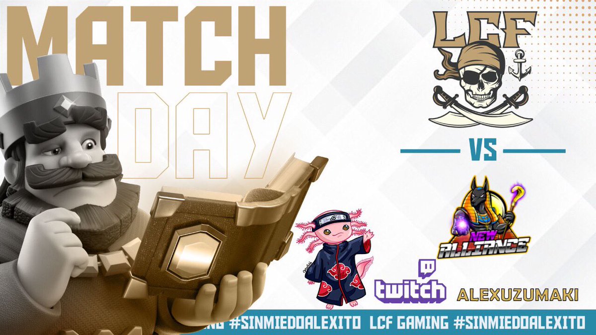 LCF GAMING (@lcfgaming_cr) on Twitter photo #CR
🏴☠️Match Day
#Sinmiedoaléxito
🏆|<a href="/FellasLeagueGG/">Super Fellas League</a>
🆚|<a href="/NewAlliance_GG/">New Alliance</a>
🕰|8:00 pm 🇵🇦🔥
🎉Play off
📺| twitch.tv/alexusumaki
Hoy jugamos un gran partido contra un buen rival💪🏻 #CR
🏴☠️Match Day
#Sinmiedoaléxito
🏆|<a href="/FellasLeagueGG/">Super Fellas League</a>
🆚|<a href="/NewAlliance_GG/">New Alliance</a>
🕰|8:00 pm 🇵🇦🔥
🎉Play off
📺| twitch.tv/alexusumaki
Hoy jugamos un gran partido contra un buen rival💪🏻