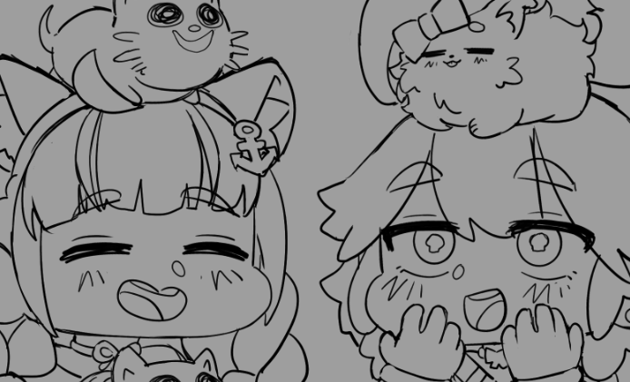 Enjoying Holotalk from my bed has its sacrifices~ but I'll finish this later today~ 💜🧡
wip 