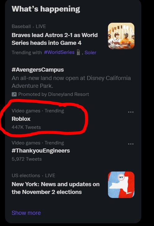 RTC on X: Woah, #Roblox is trending! Earlier #ThankyouEngineers was  trending. Let's show @Roblox and their engineers all of our support for all  their hard work!  / X