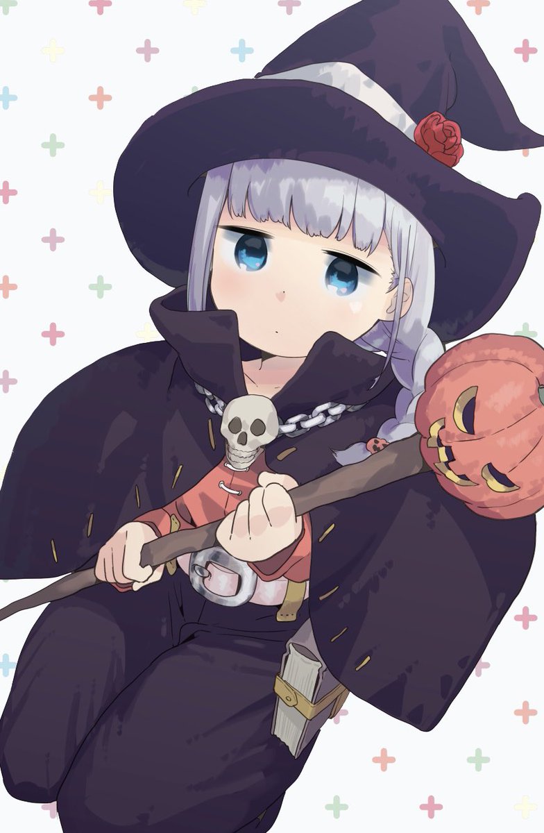 1girl hat solo blue eyes witch hat braid cape  illustration images