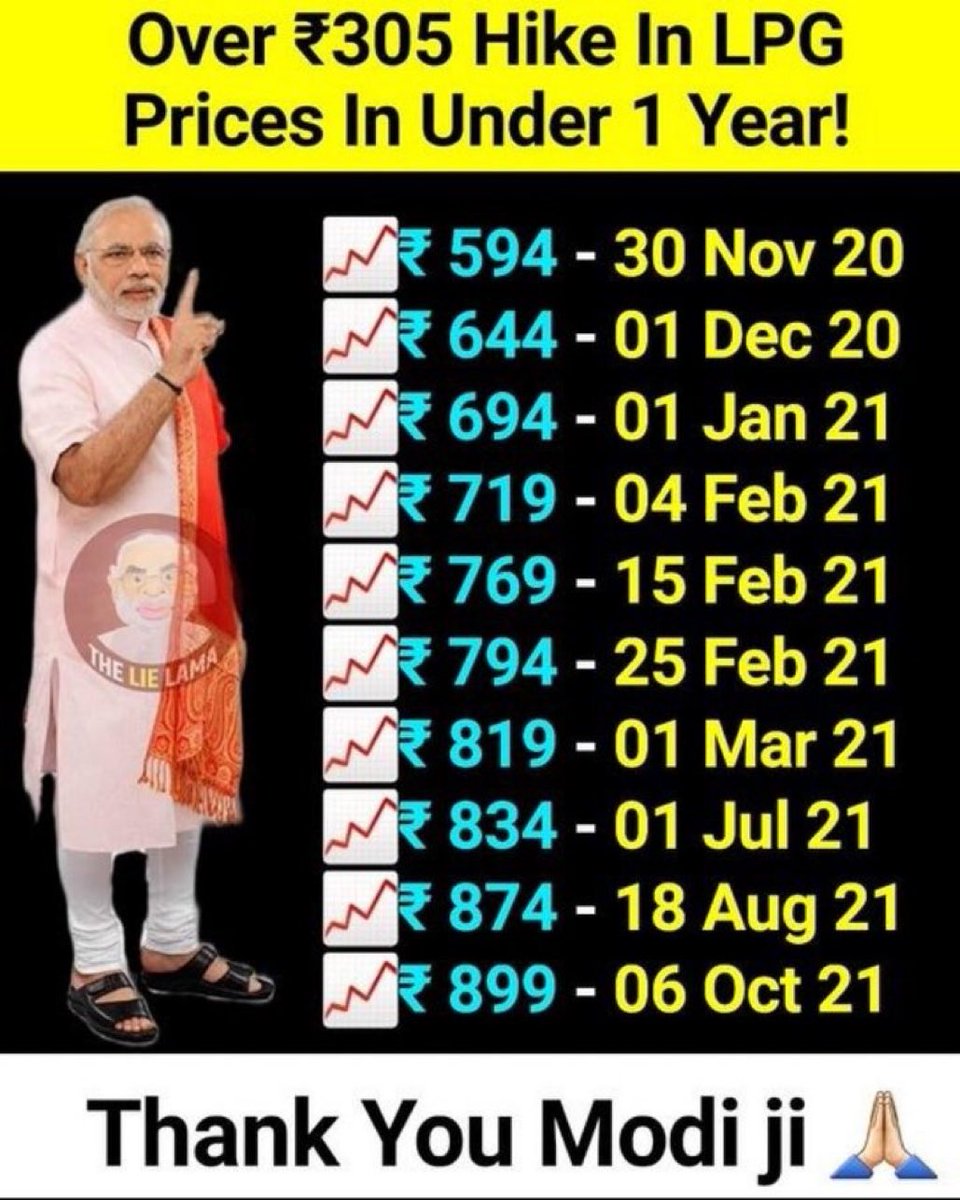 sakthivignesh88's tweet photo. Not only #PetrolDieselPriceHike, even #LPGPrice also... 
Really thanks to Modi...ji💐🙏#Modi_Burns_India https://t.co/zJaybtB1lL