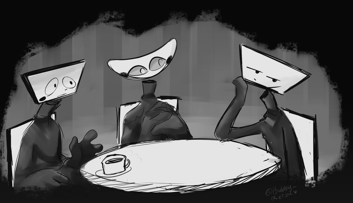 Theyre just a neat bunch methinks + a black and white version because i like both

characters belong 2 <a href="/PengoSolvent/">@pengo.pengosolvent.com on bsky</a> 👍