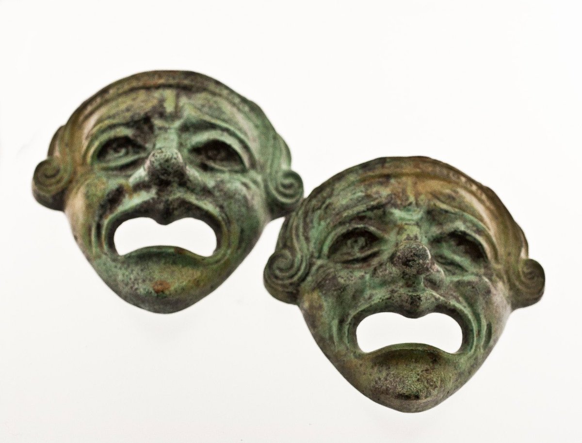 GreekMythos's tweet photo. Bronze Greek Theatre Mask, Ancient Greek Drama Actors Mask, Tragedy Mask, Bronze Sculpture, Museum Quality Art Sculpture, Collectible Art #etsy #livingroom #tragedymask #bronze #greekdramamask #greektheatremask #ancientgreece #theatresymbol #actorsmask https://t.co/wMP7hLp9D3 https://t.co/f6CraDOICS