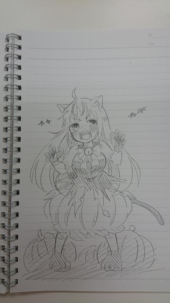 ハロウィンということで10分クオリティではありますがあくあちゃん落書き描いてみました!ではヽ(‾▽‾)ノ 