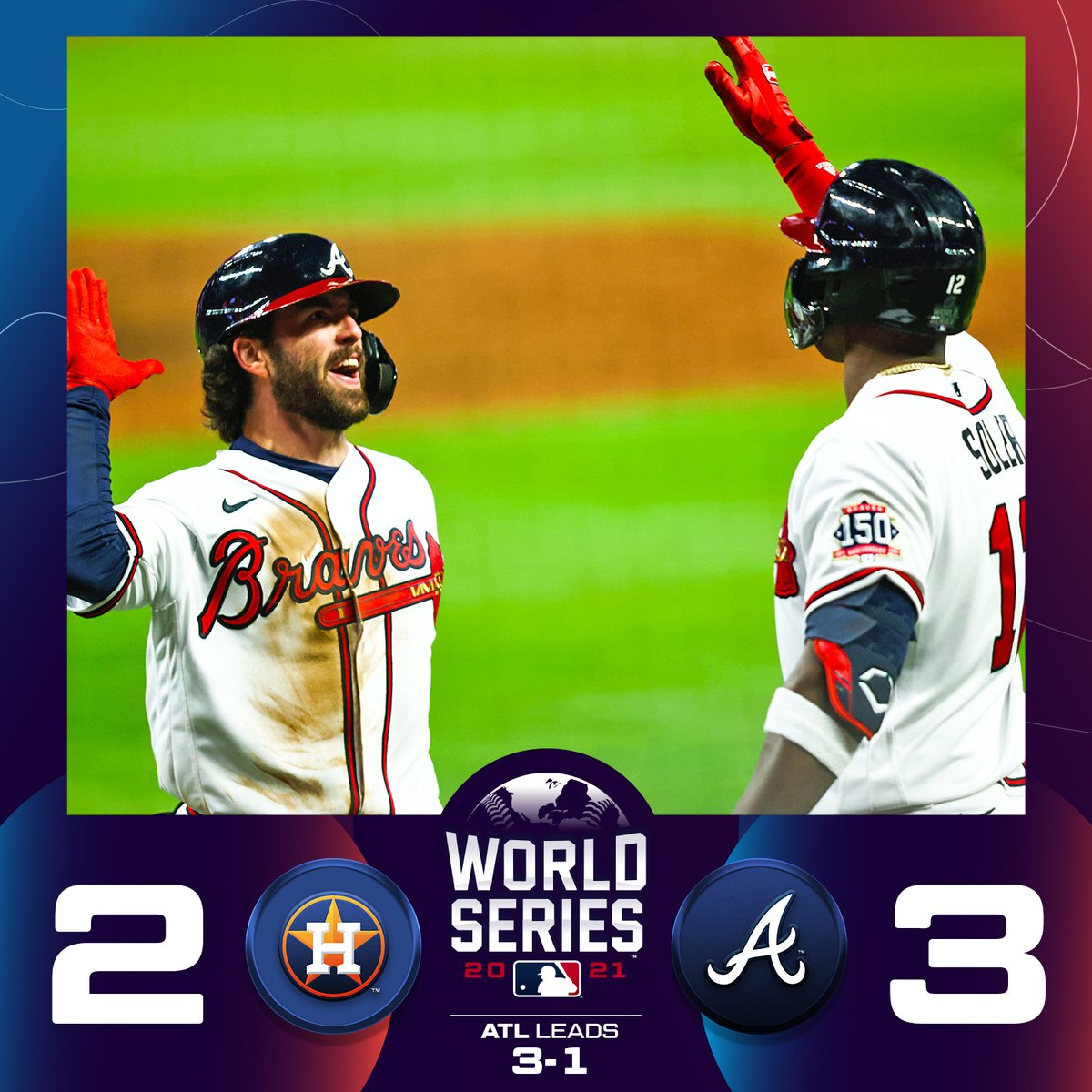 MLB's tweet photo. One win away #ForTheA. 

#WorldSeries https://t.co/37DYVcjLMp