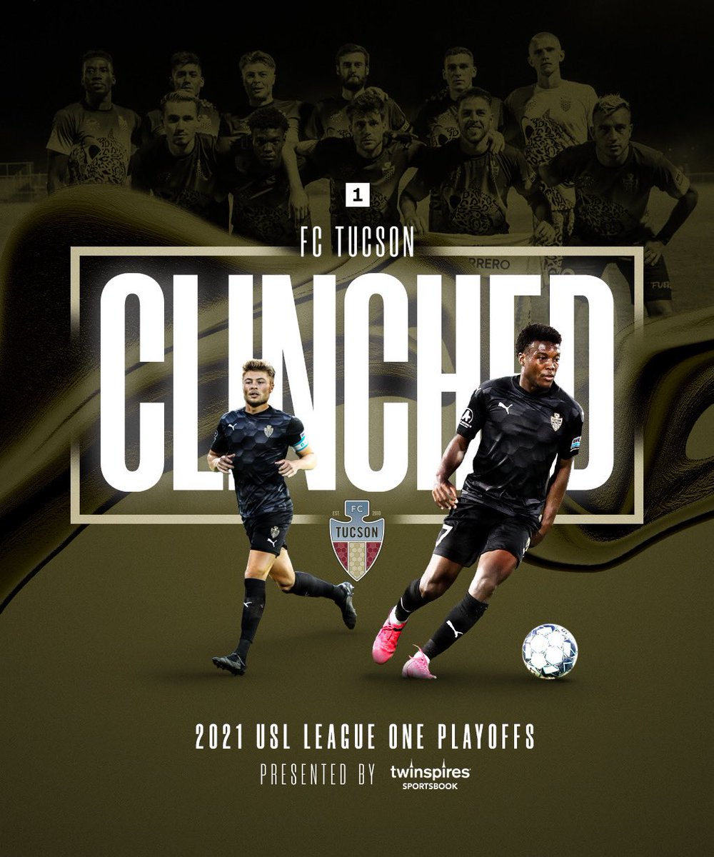 USLLeagueOne's tweet image. Fuerza 💪

@FCTucson clinches the final spot in the 2021 playoffs!