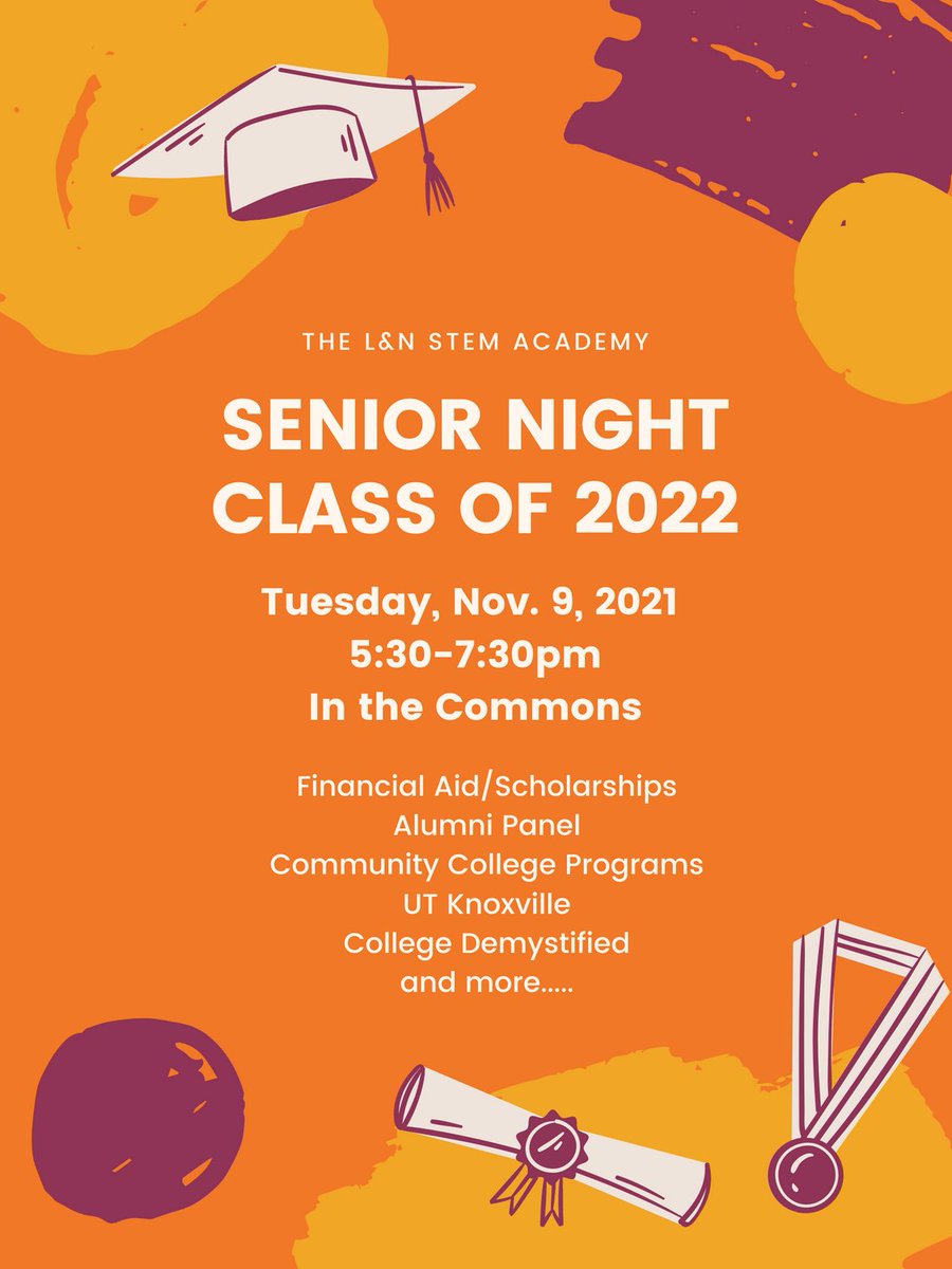 Parents and Senior students, join us for Senior Night on Nov. 9th! @lnstemac