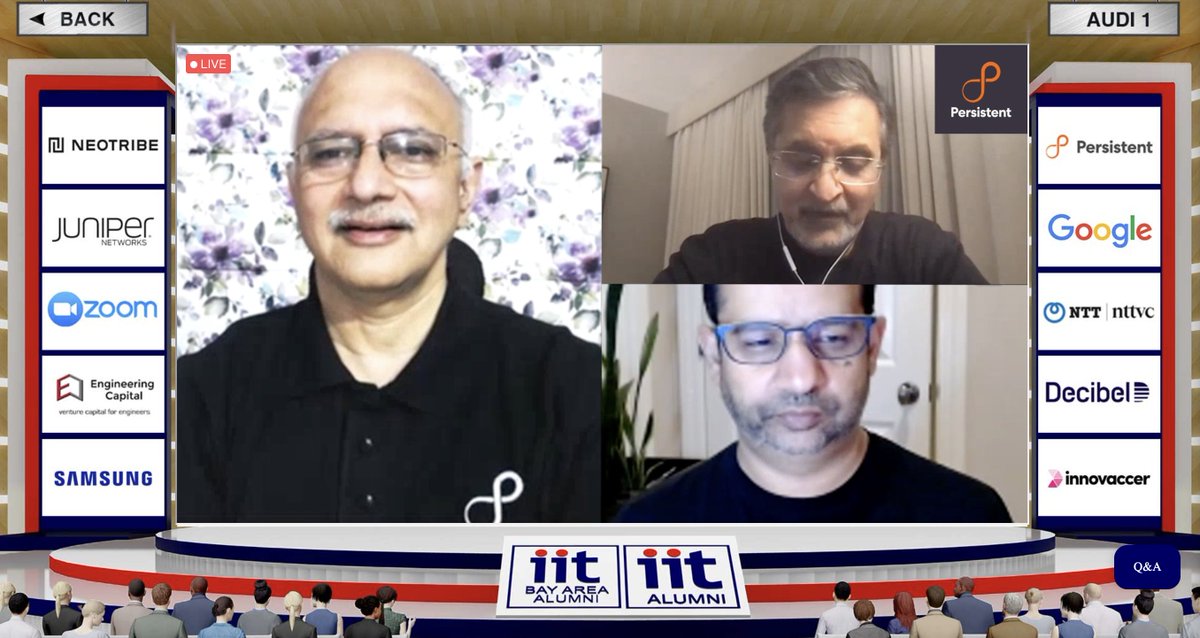 IITBayArea's tweet photo. #IITBayCon21 amazing #firesidechat session on “Driving Impactful Innovation Practices” with @anandesh , @anshublog and Vinod Mirchandani https://t.co/XNI0wVzdg8