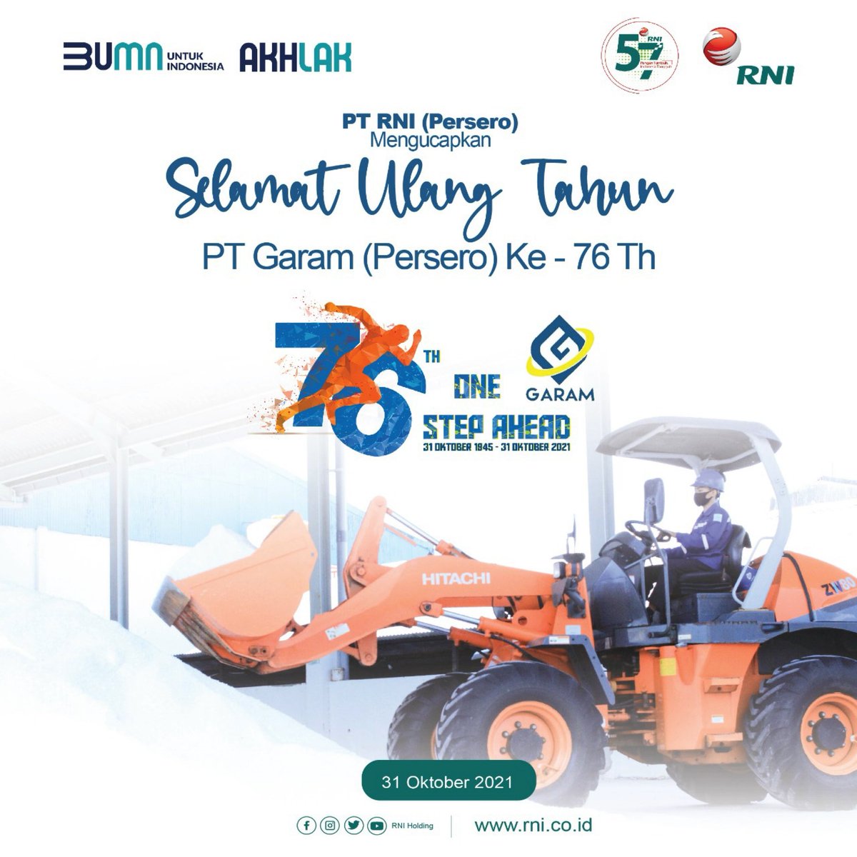 idfood_official's tweet photo. #UlangTahunBUMN
Selamat Ulang Tahun ke-76 PT Garam (Persero)
Salam sinergi.
#BUMNUntukIndonesia
#BUMNKlasterPangan
#RNIGroup
#HUTGaram
#BangkitBersama
#PanganTumbuhIndonesiaTangguh
@PTGaramPersero https://t.co/Yg6H8h2vgI
