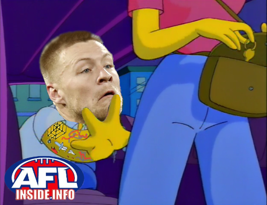 Collingwood player Jordan De Gropey up to his old tricks