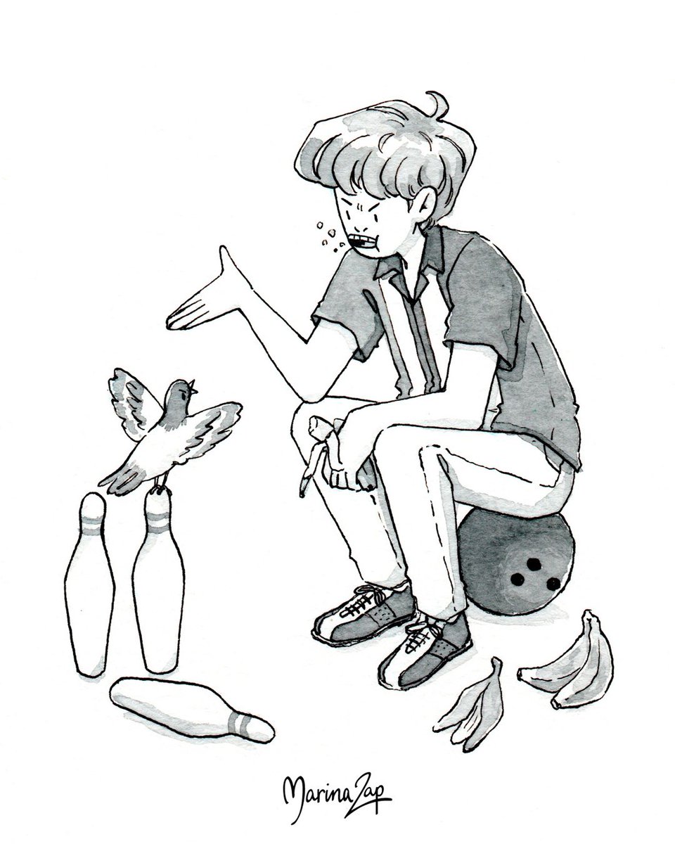 MarinaZapart's tweet photo. Day 29. 🐦🎳
#mosstober2021 #inktober https://t.co/T3VExOwtw9