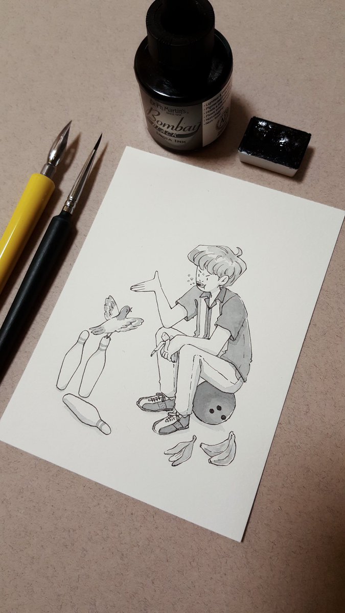 MarinaZapart's tweet photo. Day 29. 🐦🎳
#mosstober2021 #inktober https://t.co/T3VExOwtw9