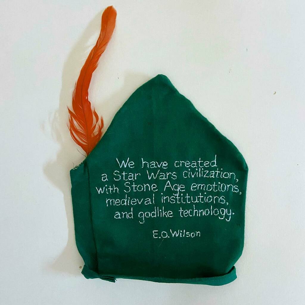 TinyPricks's tweet photo. A meta kind of mood. When you this twice in one week - from @maria_ressa &amp; @jerrysaltz - it’s a must stitch. 🎃 #scarystuff #metaverse #facetheface https://t.co/XN1GOu1HOd https://t.co/zXIWwN8LoT
