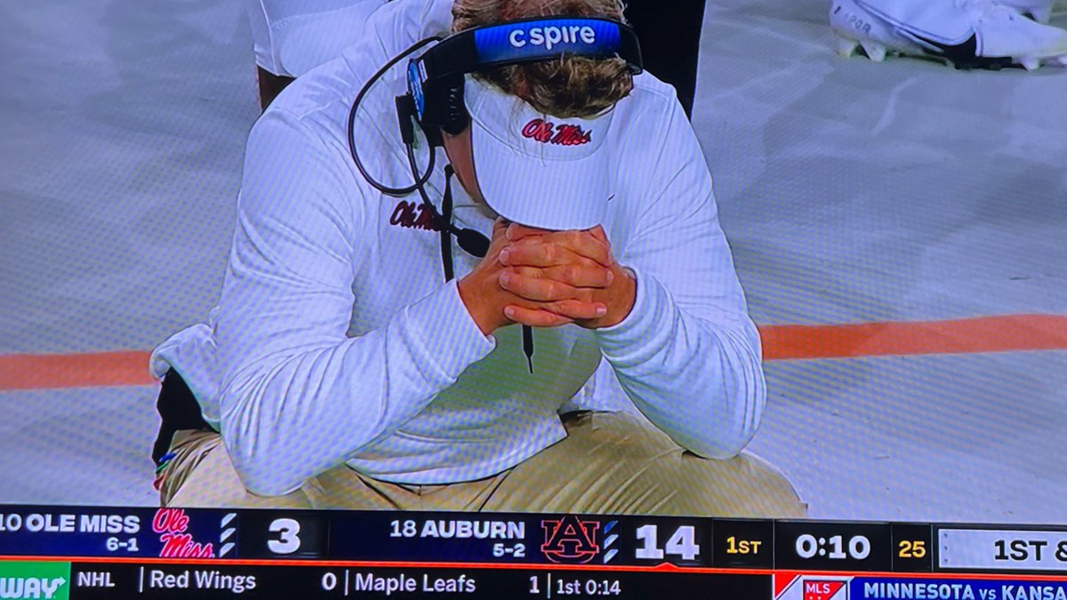 When your the head coach and even you think it’s already over #OleMiss #sec
