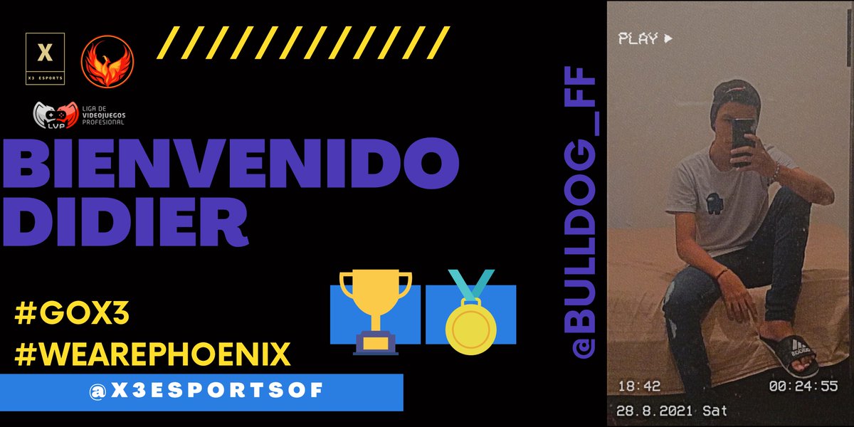 X3ECColombia's tweet photo. Para seguir con las noticias, le damos la bienvenida a @bulldog_ff, que será el nuevo CEO, Manager y jugador de la platilla para los circuitos nacionales de Free Fire de la @LVPcolFF, bienvenido a la familia Didier. ❤️
#GOX3 https://t.co/I8mBy9IGEv