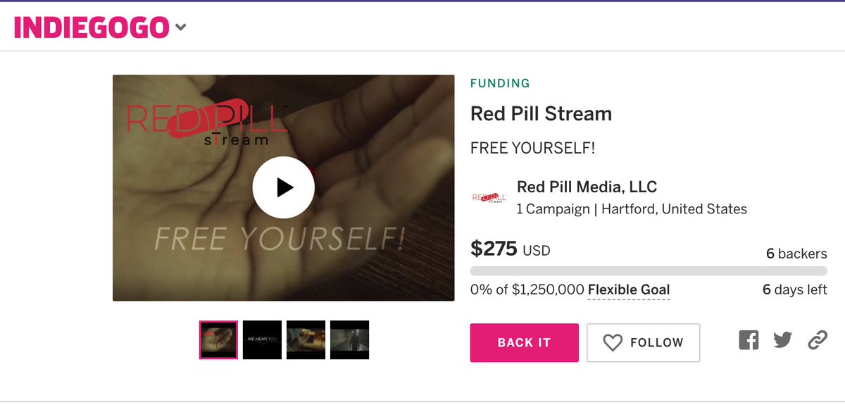 RPillStream's tweet image. We are officially 6 days left with #Indiegogo Campaign! Help us reach our goal...
bit.ly/3EB7v99
#freeyourself #takethepill #redpillstream #jointhemovement #newplatform #crowdfunding #startup #innovation #tech #wehearyou #knowyourtruth #crowdfunding