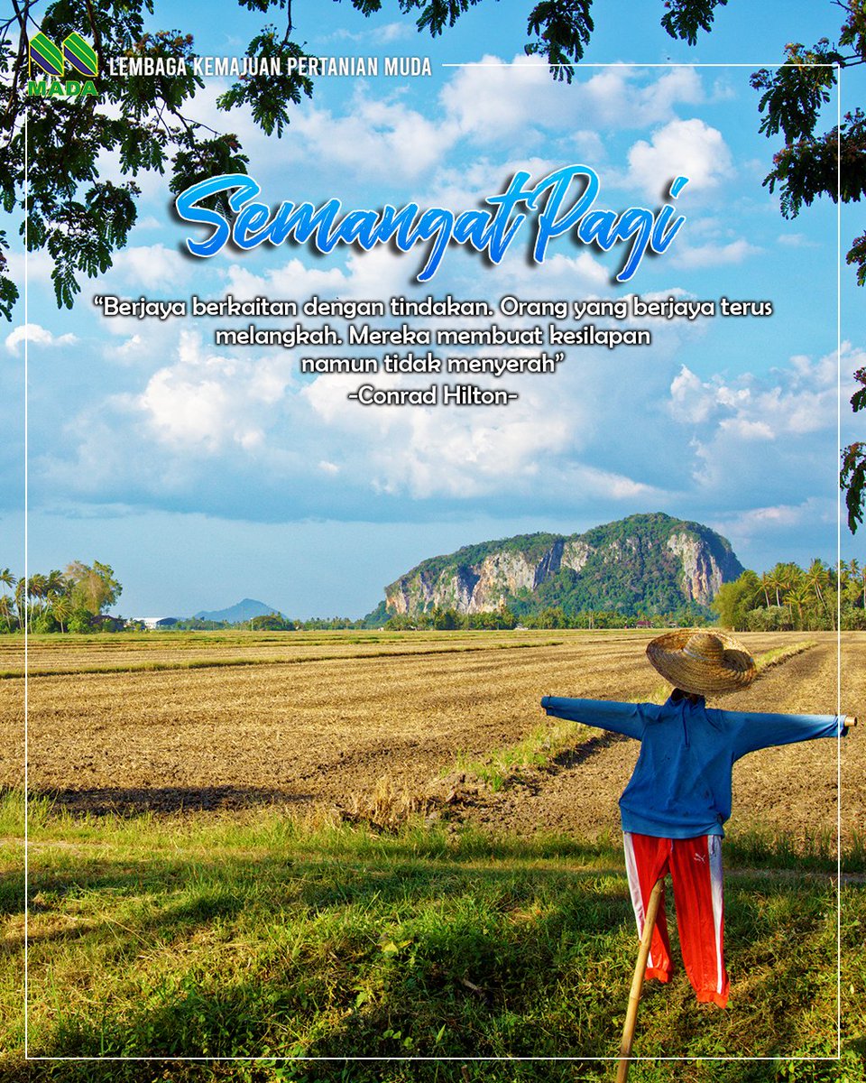 mada_malaysia's tweet photo. Selamat Pagi SahabatTani Semua. Semoga dipermudahkan segala urusan 🤲
#agricultur #madamabeles #MAFIMalaysia https://t.co/Id0V4U4nnR