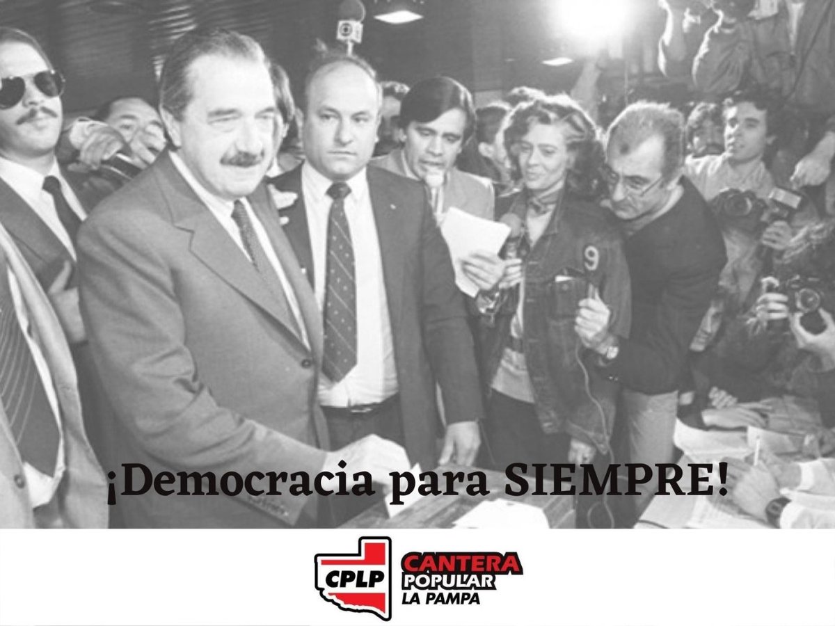 CanPopularLP's tweet photo. PARA SIEMPRE 🇵🇱
Las elecciones de 1983 fueron más que una salida de la peor dictadura militar que nuestro país tuvo que soportar, fueron una entrada a la vida, a la libertad y a no tolerar nunca más el horror. https://t.co/kpeAx62WY6