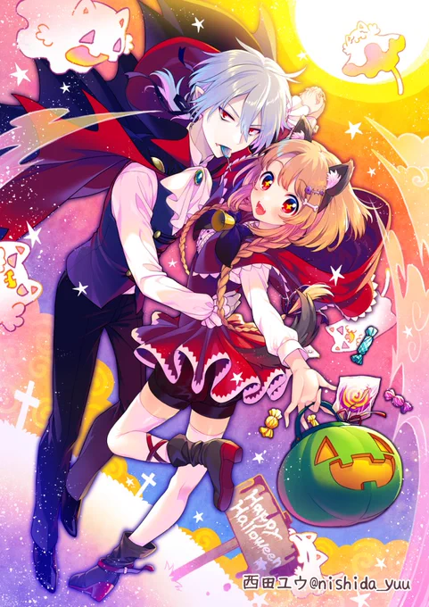 happy Halloween!! #オリジナル #ハロウィン #おばけ #吸血鬼 #赤ずきん #仮装  