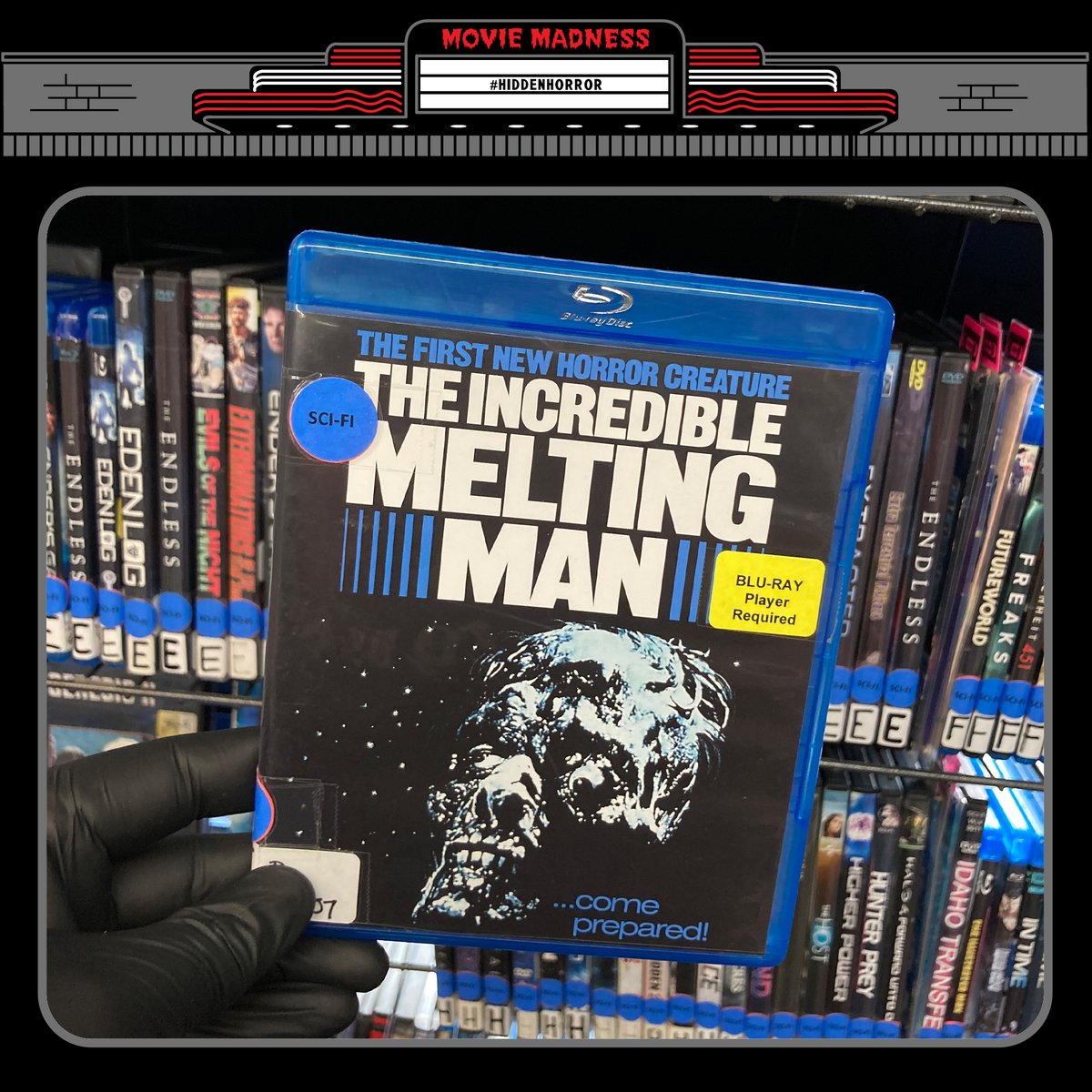 MovieMadnessPDX's tweet photo. There are some great horror movies to be found out in space and into the future, so our #HiddenHorror suggestion today is to head to the Sci-Fi section for some out-of-this-world scares. These are just a few of the good horror movies you’ll find lurking in that section 👽 https://t.co/isaivneg0B