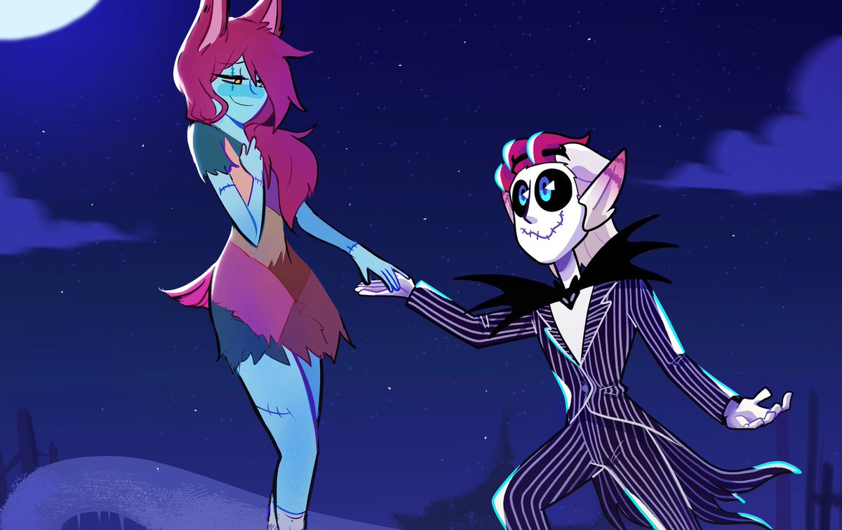 aleriy_'s tweet photo. Mi parte en colaboracion con @ccosmicbim en el Evento #halloweenenlagrieta y @kim_maa_  ❤️✨

Xayah &amp; Rakan as Jack and Sally 
#LeagueOfLegends #ArtofLegends https://t.co/s6uOHX8oUg