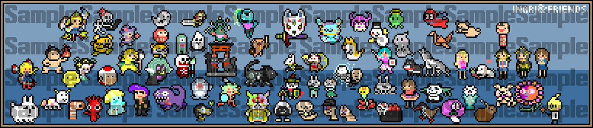 inariheroes_nft's tweet photo. NFT集合絵の進捗その7です！🦊
現在70/154名！🦊
追加メンバーはリプライに！
(+私の本体ネコブレイバーを追加)

タグはそれっぽく
#大集合イナリブラザーズ
でどうかな🦊

だいたい半分まで来ましたね！🦊

#INARIHeroes
#NFTJapn
#Pixerlart
#NFT 
#nftcollector https://t.co/Cfz952OQAc