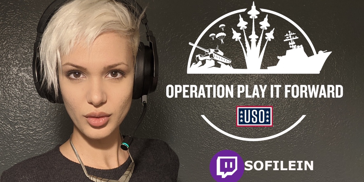 The_USO's tweet photo. Join us for the last leg of the Operation Play it Forward #RaiseShellUSO fundraiser! Featuring @worldoftanks Content Creator @SofiGaming. All donations are matched by @CocaCola up to $40,000! #TeamUSO #PlayitForward https://t.co/bVD9sA6UFx https://t.co/eZSWKt451r