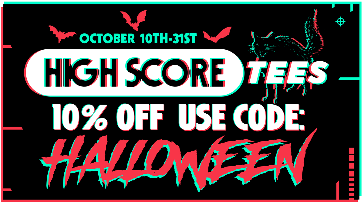 blackstang610's tweet photo. 🎃Happy Halloween!🎃Today is the last day to pick up Halloween merch! Save 10% by using code HALLOWEEN at checkout! https://t.co/8V03veVYq7
@highscore_tees 
#themisprint #halloween2021 #LimitedEdition #Discounts #streamofterror https://t.co/6KCcsAyVXK