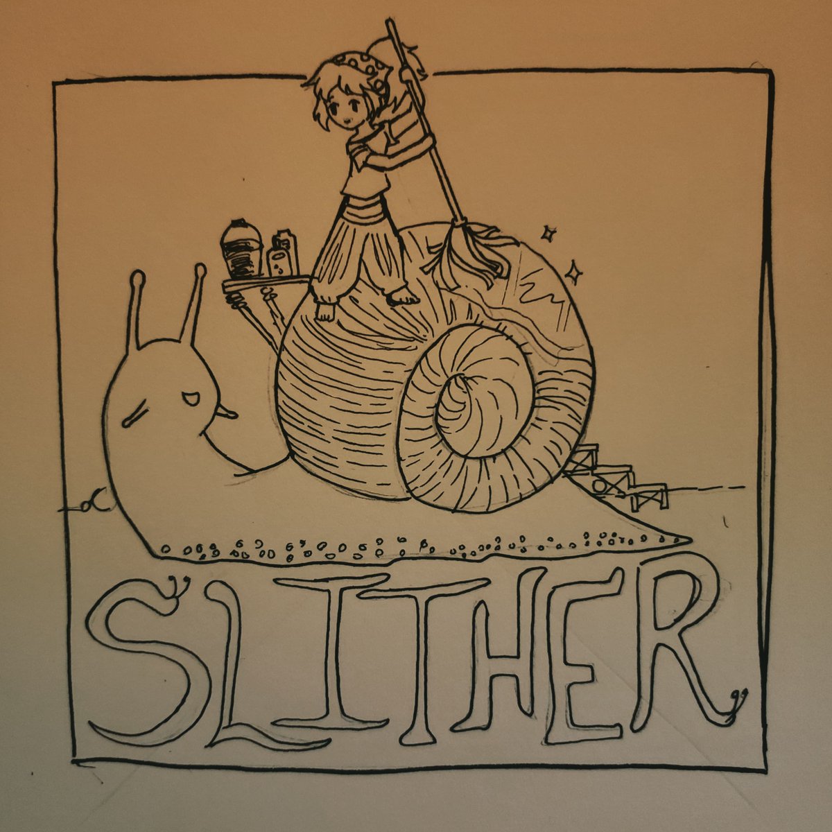 sailorpeanie's tweet photo. Day 30: Slither 

Today's had to be a doodle I just...didn't have the time :(

#inktober2021 #inktober #ink #slither #doodle https://t.co/kvnnQ50IYz