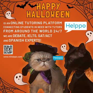 Happy Halloween from hihelppo.com!
#onlinetutoring #onlinelearning #elearning #study #english #learning