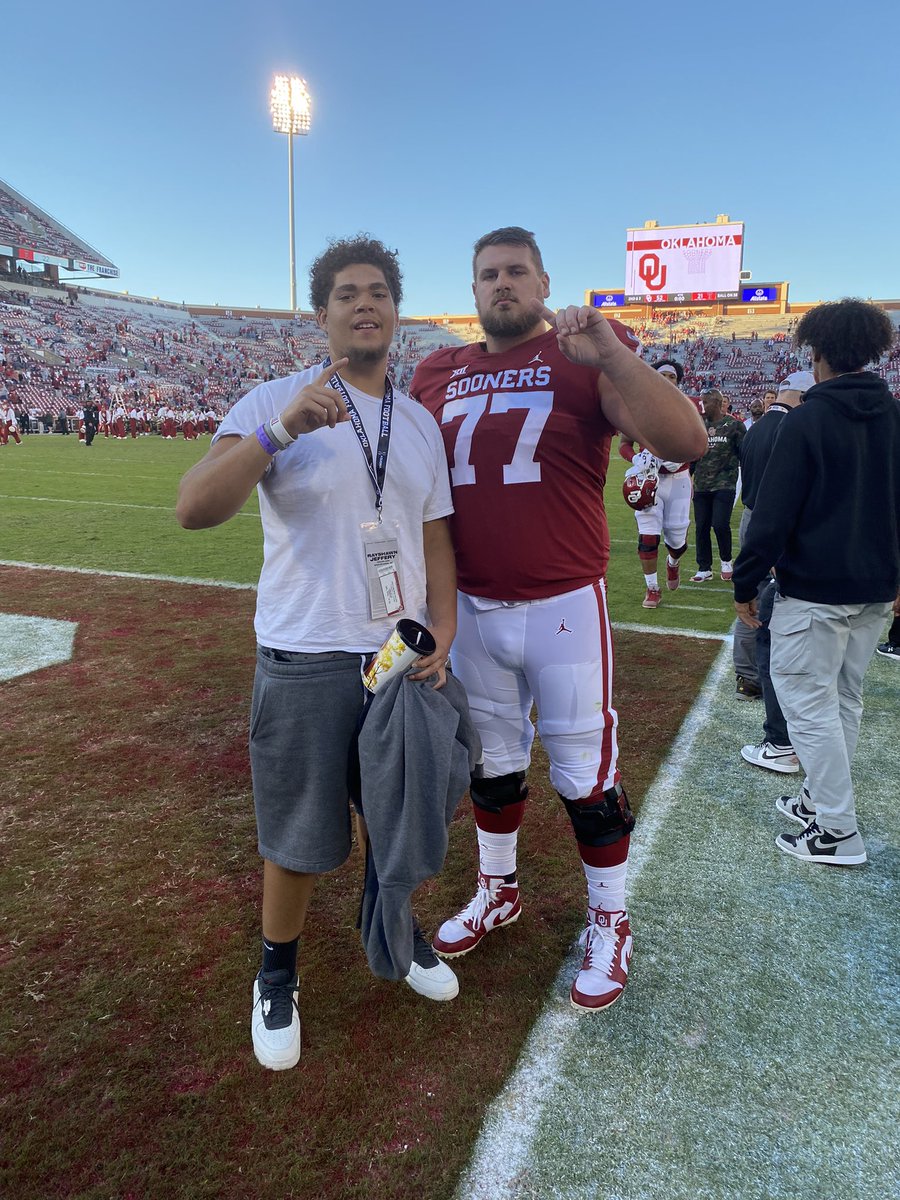 Had a great experiences today <a href="/OU_Football/">Oklahoma Football</a> with one of my teammates @405jayy  #Soonerfootball  #Sooners <a href="/OU_Athletics/">Oklahoma Sooners</a>