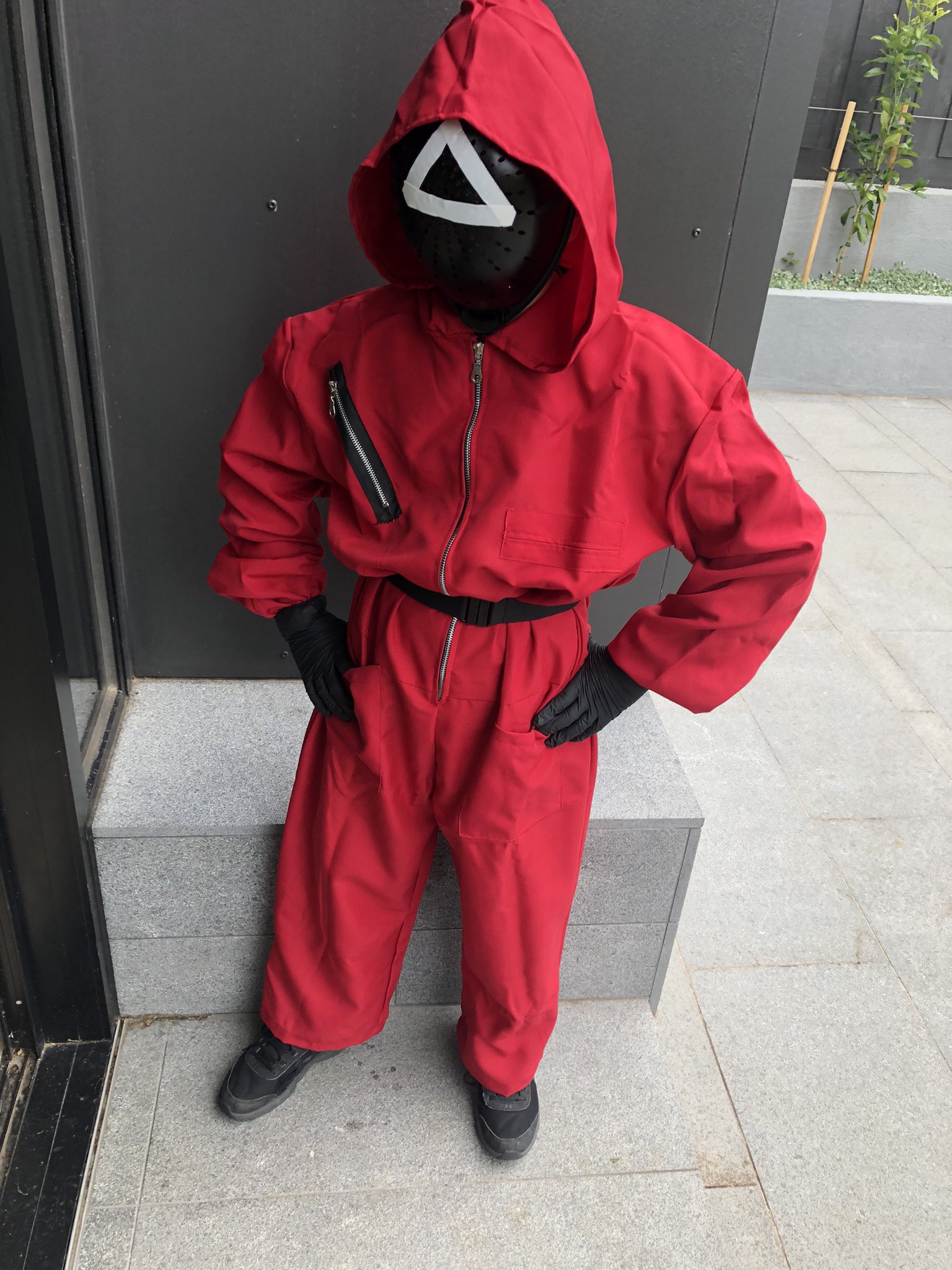 Money Heist Costume Red Jumpsuit with Dali Mask Halloween Costume L | eBay