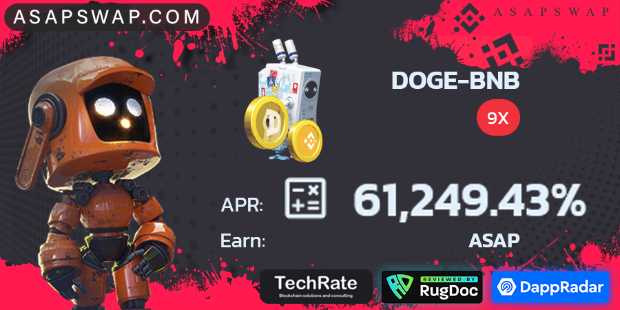 AsapSwap's tweet photo. https://t.co/WMjj1eyZ4n

HUGE APR
DOGE-BNB (9X) APR: 61,249.43%

🟢$19 ASAP ON:
https://t.co/fu8gdkW5ar

#BSC #Binance #BinanceSmartChain #DeFi #YieldFarming #BSCGem #ETH #BNB #BUSD #CAKE #Ethereum #tokens #PancakeSwap #hiddengem #YieldFarm #TokenSale https://t.co/7t0aV0dEqR