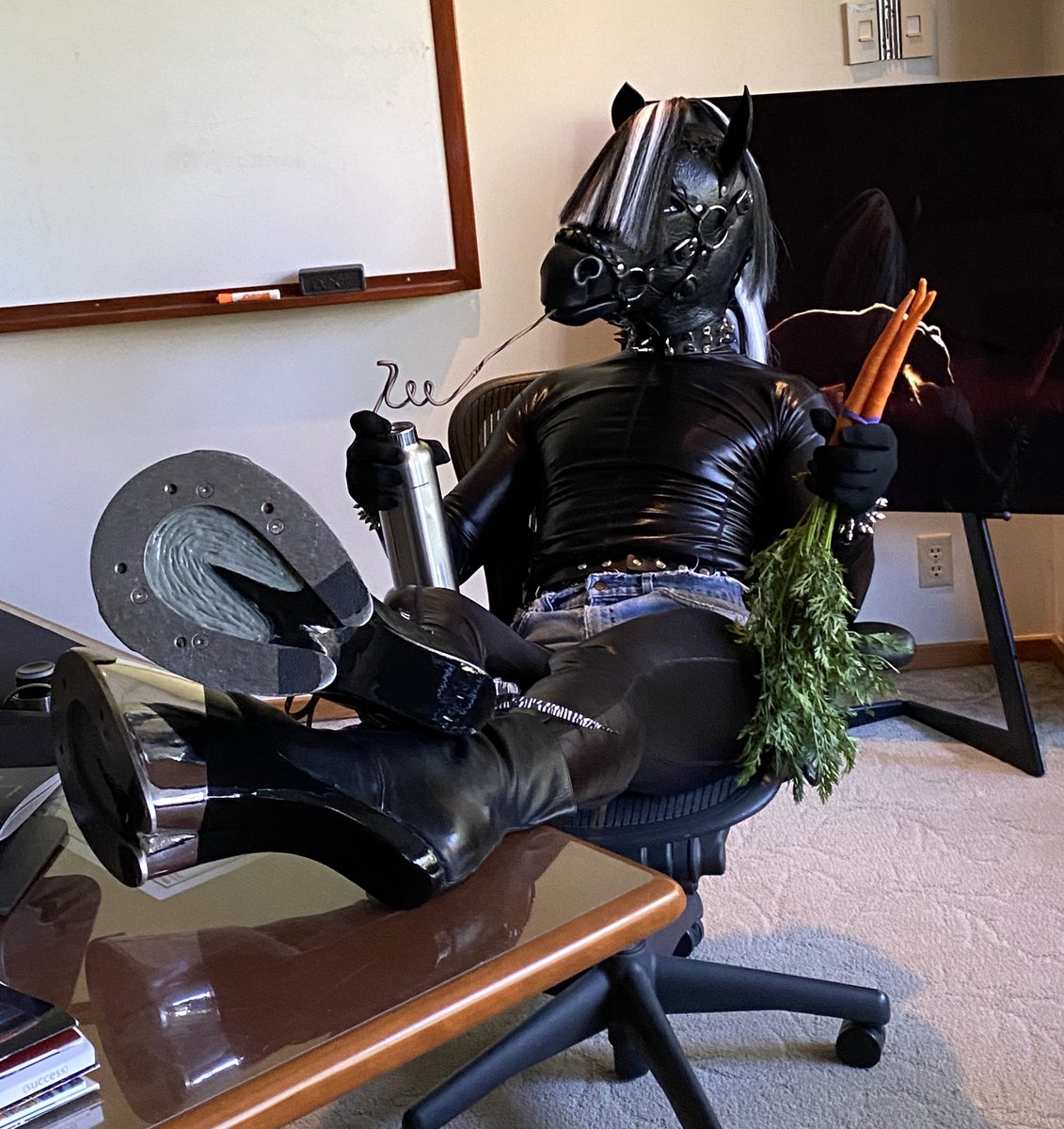 Costume day at work: the self-appointed, unofficial company mascot.