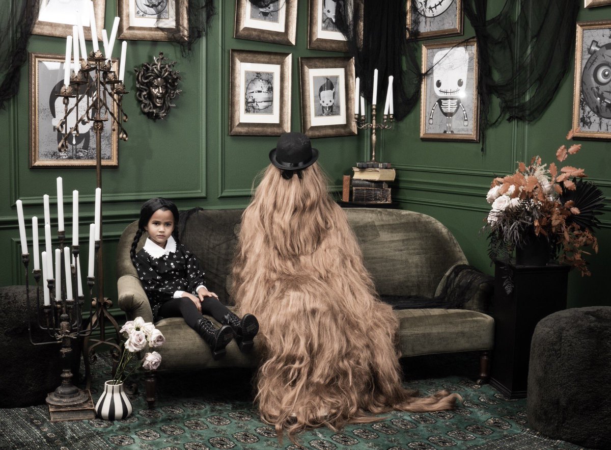 steph_pears's tweet photo. Happy Halloween from Luna and Cousin It • @chrissyteigen @johnlegend https://t.co/y1mfEqc64O