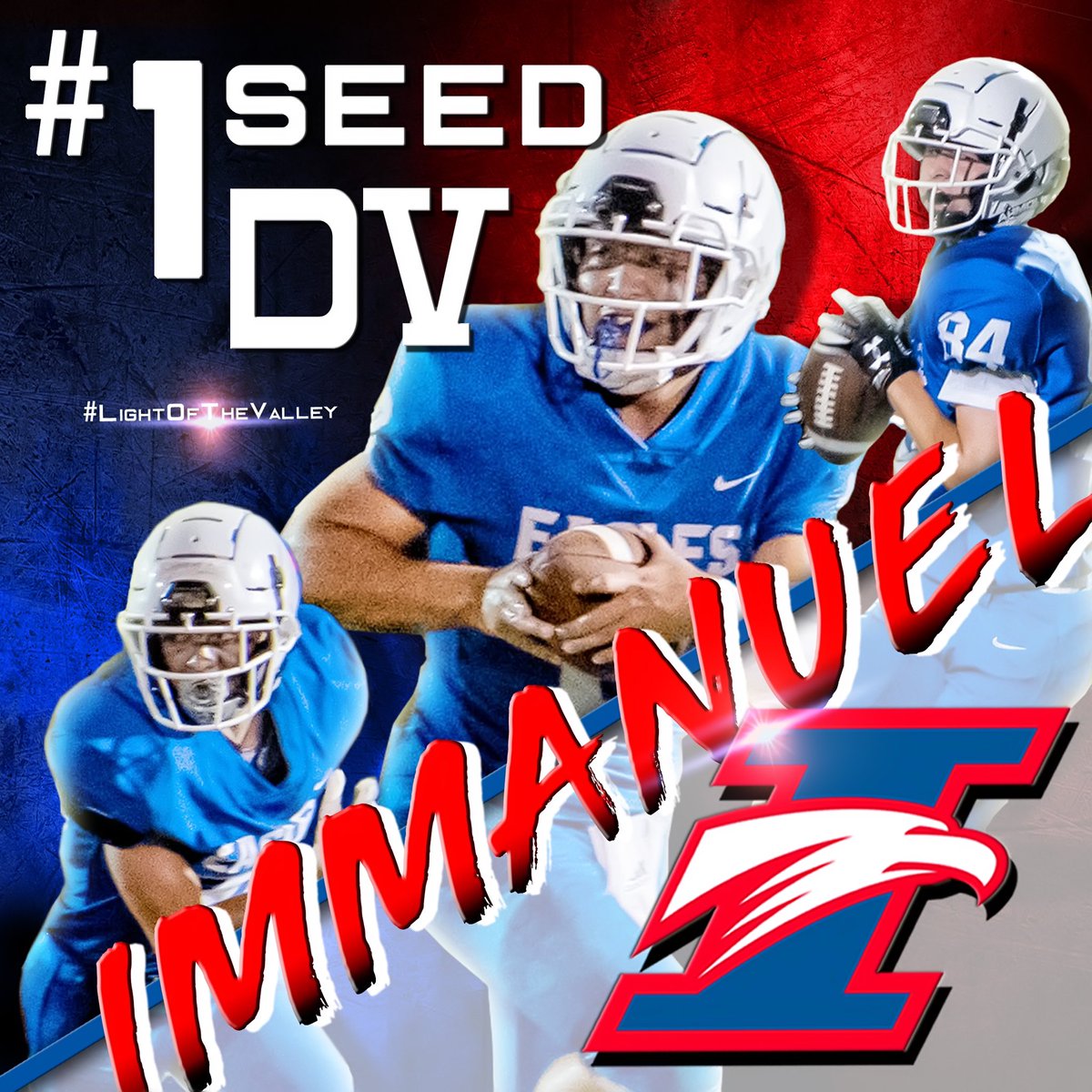1st Seed D5 <a href="/cifcentral/">CIF Central Section</a> - let’s do this <a href="/ihseaglesfb/">Immanuel Football</a>!! 
#GoEagles #Unashamed #LightOfTheValley @jbernardi74