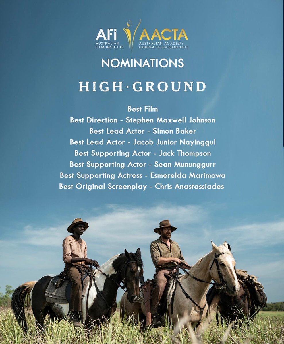 Congratulations to High Ground which has just received 8 nominations at the 2021 <a href="/AACTA/">AACTA</a> Awards, including Best Film.