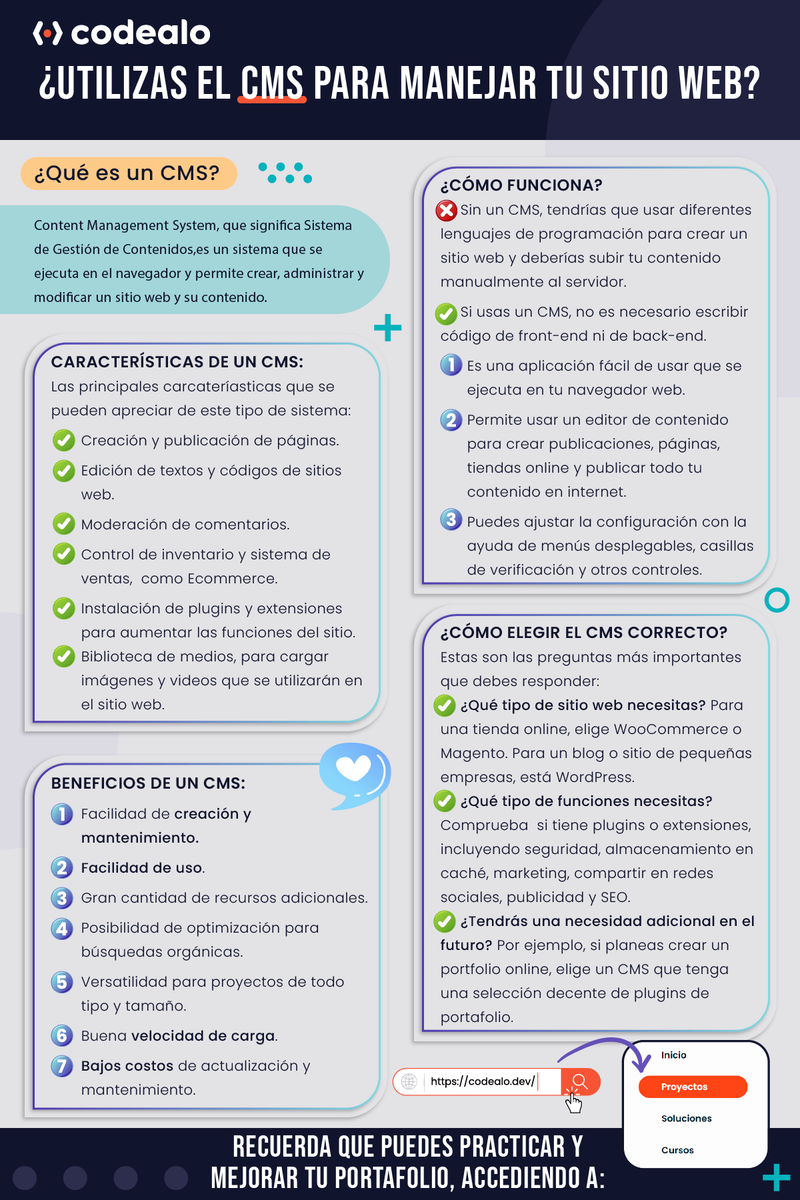 codealodev's tweet photo. CMS, ¿LO UTILIZAS? 😛
¡Hello Codevs! 🤘🏻🔥
Todo lo que tienes que saber de un CMS en esta infografía 👇
🚨Realiza proyectos para tu portafolio en ➡️ https://t.co/b9fp2EDQaA 🚀
#Codealo #Codevs #CreaComparteCrece #Programacion #ProgrammingLife #VidaDeProgramador #WebDeveloper https://t.co/ggrgevH6OS