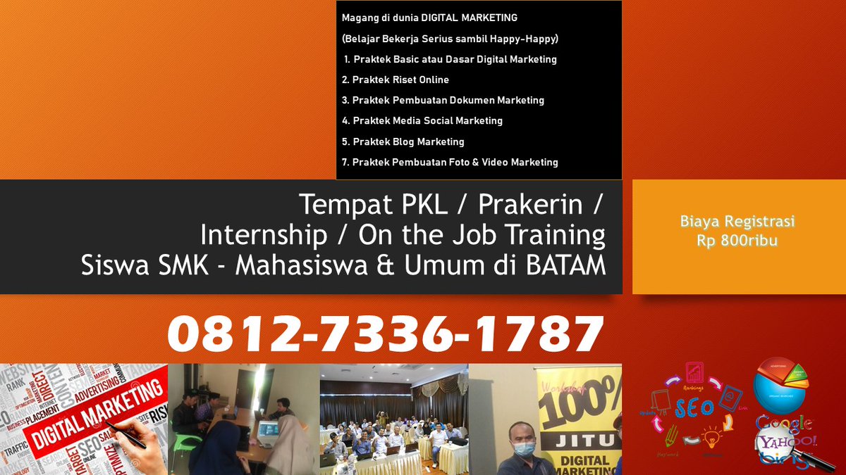 Hp/WA +62812-7336-1787 Tempat Praktik Kerja Lapangan PKL / Magang / Prakerin / Internship Digital Marketing di Batam 

batamproperty.blogspot.com/2011/02/specia…

#CepetanGoSendInstant, #JusticeForGilang, #Batam, #tempatpklmultimedia, #tempatpkltkj, #tempatpklbisnisdaring, #tempatpklinformatika,
