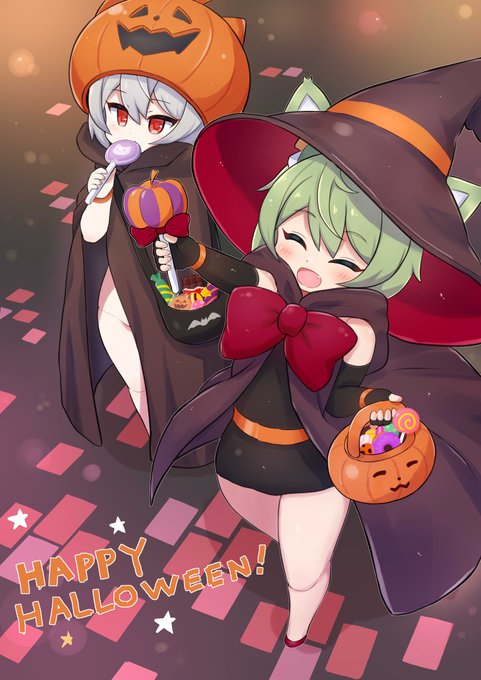 シルフィー「トリックオアトリート!おかしどーぞ♪」
#halloween2021 #デスクトップアーミー 